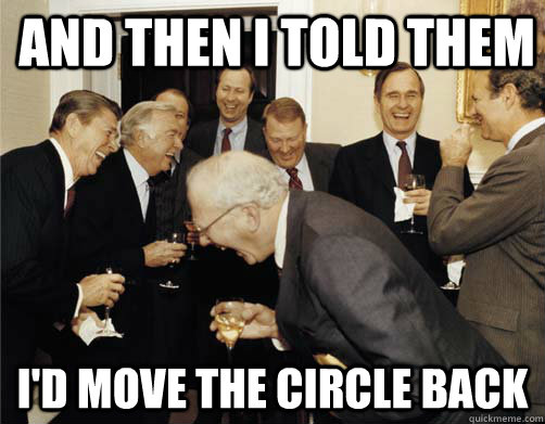And THen I told them I'd Move the circle back  And then I told them