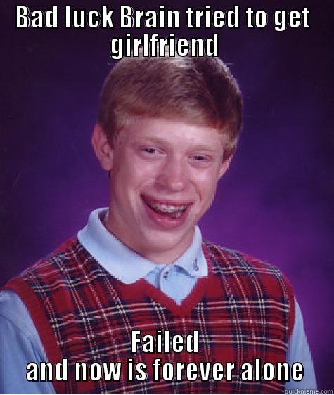 BAD LUCK BRAIN TRIED TO GET  GIRLFRIEND FAILED AND NOW IS FOREVER ALONE Bad Luck Brian