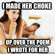 I made her choke Up over the poem I wrote for her - I made her choke Up over the poem I wrote for her  Sensitive Boyfriend