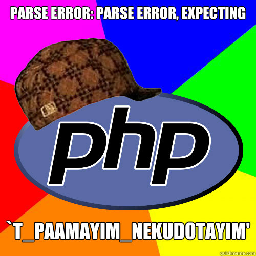 Parse error: parse error, expecting `T_PAAMAYIM_NEKUDOTAYIM' - Parse error: parse error, expecting `T_PAAMAYIM_NEKUDOTAYIM'  Scumbag PHP