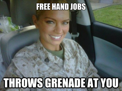 free hand jobs throws grenade at you  Hot United States Marine