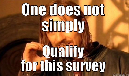 ONE DOES NOT SIMPLY QUALIFY FOR THIS SURVEY Boromir