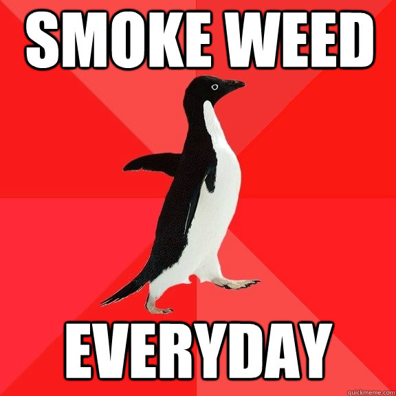 smoke weed everyday - smoke weed everyday  Socially Awesome Penguin