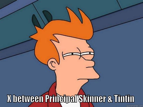  X BETWEEN PRINCIPAL SKINNER & TINTIN Futurama Fry