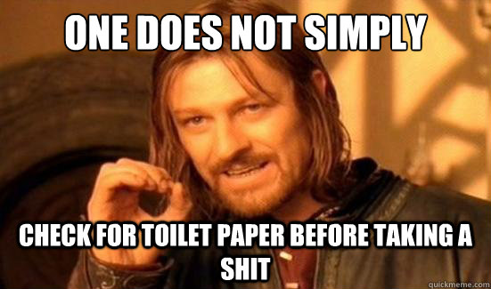 One Does Not Simply check for toilet paper before taking a shit  Boromir