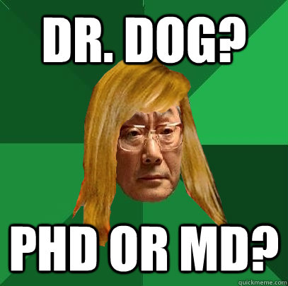 dr. dog? phd or md?  Musically Oblivious High Expectations Asian Father