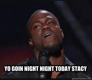 Yo goin night night today stacy   Kevin hart funny