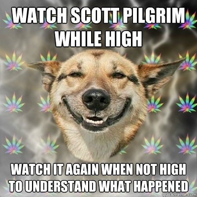 watch Scott Pilgrim while high watch it again when not high to understand what happened - watch Scott Pilgrim while high watch it again when not high to understand what happened  Stoner Dog