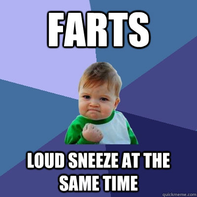 Farts loud sneeze at the same time  Success Kid