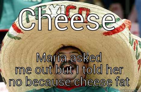 Mexican Word of the Day - CHEESE MARIA ASKED ME OUT BUT I TOLD HER NO BECAUSE CHEESE FAT Merry mexican
