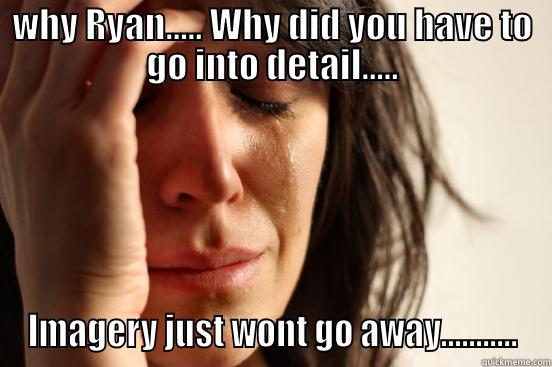 WHY RYAN..... WHY DID YOU HAVE TO GO INTO DETAIL..... IMAGERY JUST WONT GO AWAY........... First World Problems