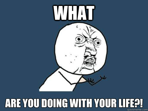 What Are you doing with your life?! - What Are you doing with your life?!  Y U No