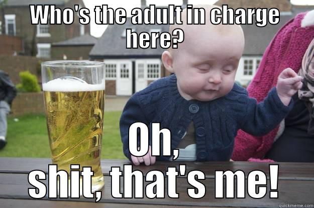 WHO'S THE ADULT IN CHARGE HERE? OH, SHIT, THAT'S ME! drunk baby