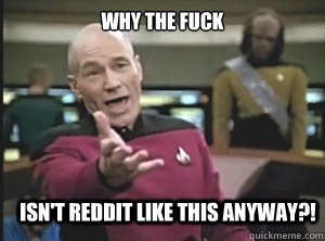 why the fuck Isn't Reddit like this anyway?!  Annoyed Picard