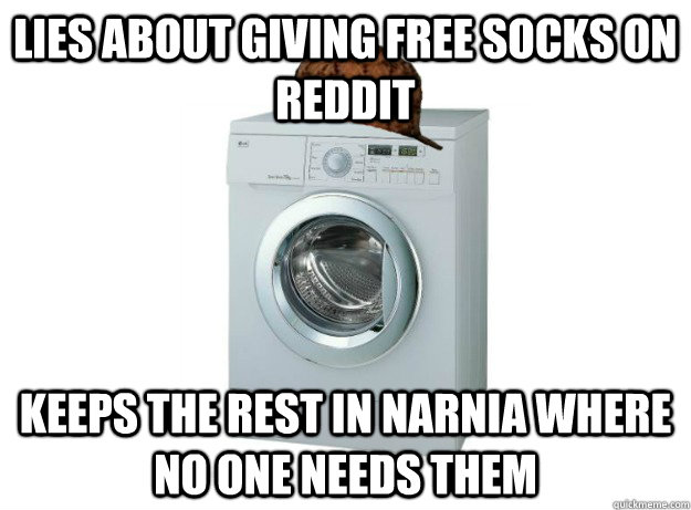 Lies about giving free socks on Reddit Keeps the rest in Narnia where no one needs them - Lies about giving free socks on Reddit Keeps the rest in Narnia where no one needs them  Misc