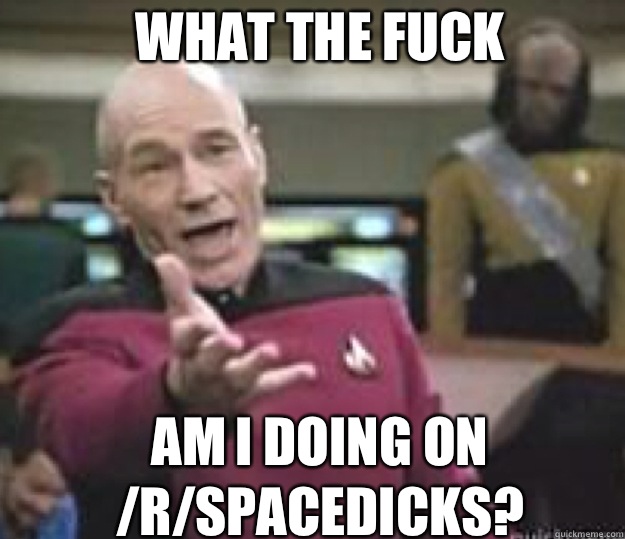 WHAT THE FUCK Am I doing on /r/spacedicks?  