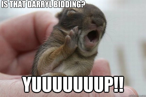 is that darryl bidding? Yuuuuuuup!!  Screaming Squirrel