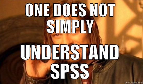 ONE DOES NOT SIMPLY UNDERSTAND SPSS Boromir