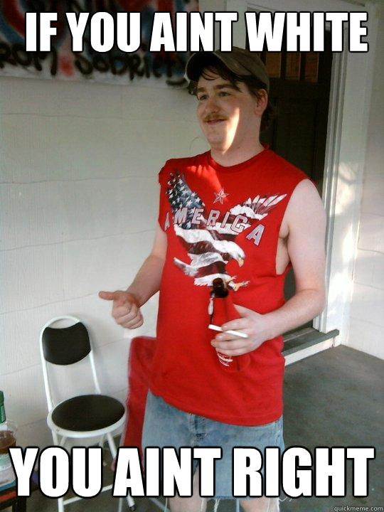 If you aint white you aint right  Redneck Randal