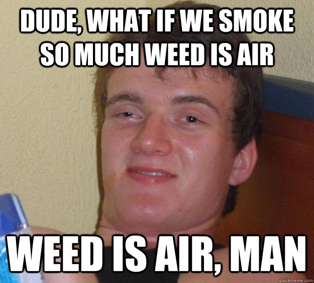 Dude, what if we smoke so much weed is air weed is air, man  10 Guy