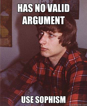 Has no valid argument Use sophism  Hipster Harper
