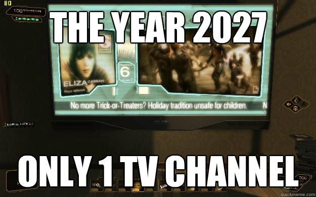 THE YEAR 2027 ONLY 1 TV CHANNEL - THE YEAR 2027 ONLY 1 TV CHANNEL  Only1channel