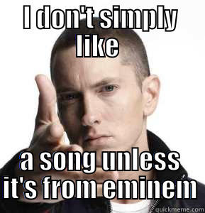 I DON'T SIMPLY LIKE  A SONG UNLESS IT'S FROM EMINEM Misc