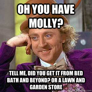 oh you have molly? tell me, did you get it from Bed bath and beyond? or a lawn and garden store  Condescending Wonka