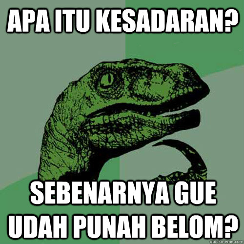 Apa itu kesadaran? Sebenarnya gue udah punah belom?  Philosoraptor