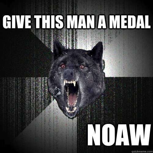 GIVE THIS MAN A MEDAL NOAW  Insanity Wolf