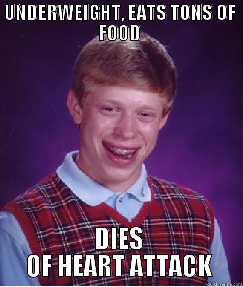 UNDERWEIGHT, EATS TONS OF FOOD DIES OF HEART ATTACK Bad Luck Brian
