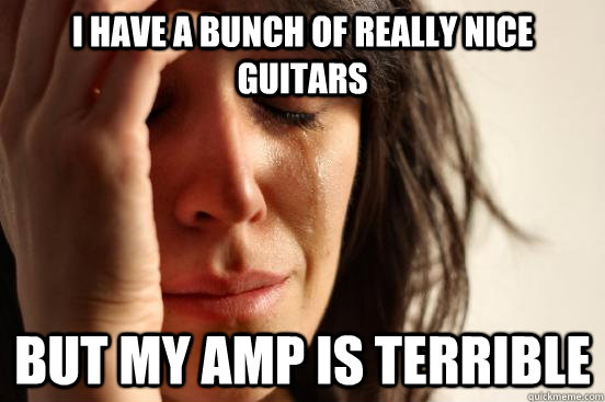 I have a bunch of really nice guitars But my amp is terrible  First World Problems