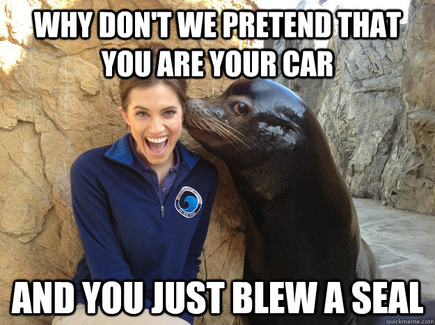 Why don't we pretend that you are your car and you just blew a seal  Crazy Secret