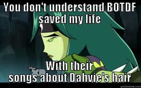 YOU DON'T UNDERSTAND BOTDF SAVED MY LIFE WITH THEIR SONGS ABOUT DAHVIE'S HAIR Misc