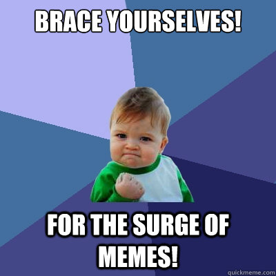 Brace yourselves! for the surge of memes!  Success Kid