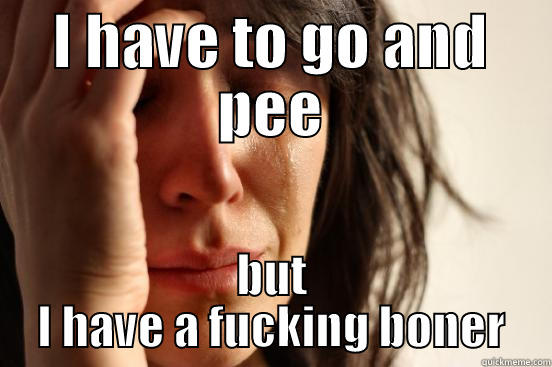 I HAVE TO GO AND PEE BUT I HAVE A FUCKING BONER First World Problems