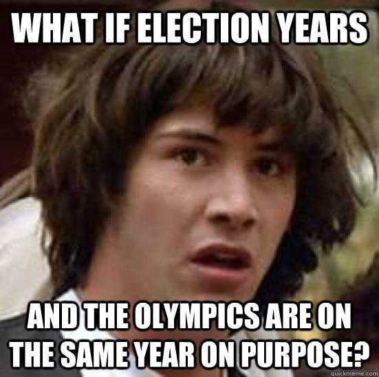 What if Election Years And the Olympics are on the same year on purpose?  conspiracy keanu