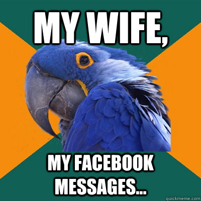 my wife, my facebook messages...  Paranoid Parrot