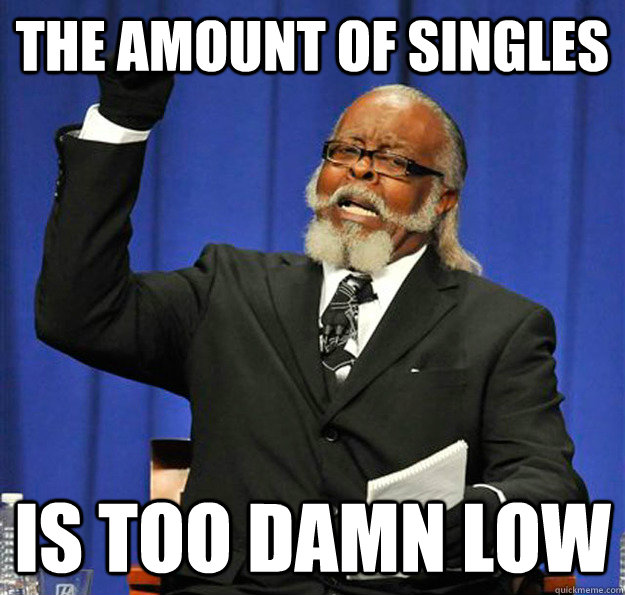 The amount of singles is too damn low  Jimmy McMillan