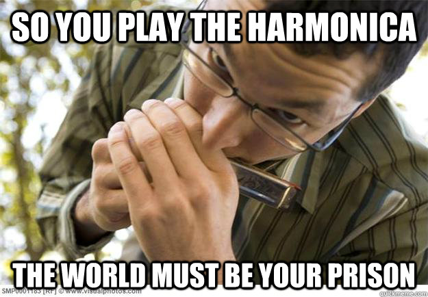 So you play the harmonica The world must be your prison - So you play the harmonica The world must be your prison  Harmonica