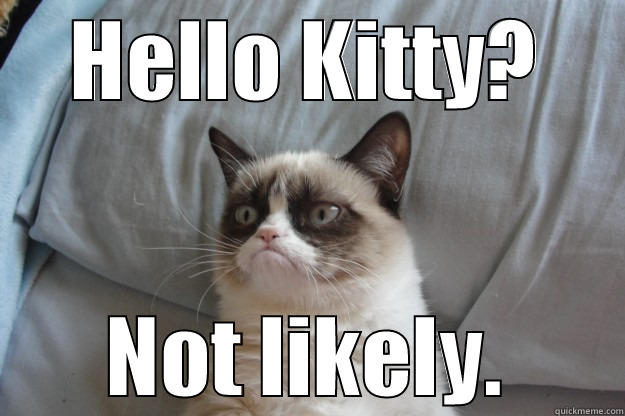 HELLO KITTY? NOT LIKELY. Grumpy Cat