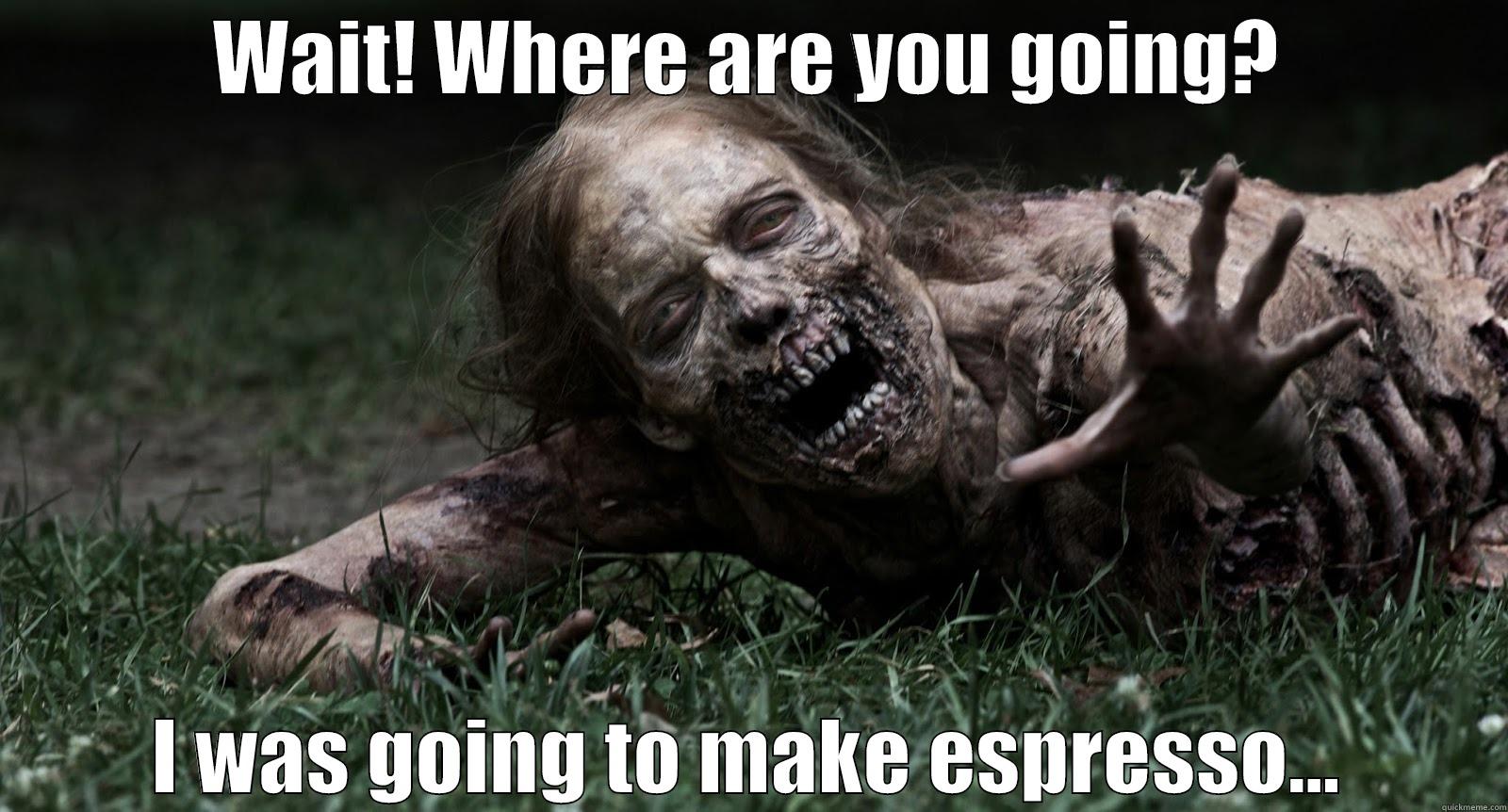 Have an espresso with a zombie - WAIT! WHERE ARE YOU GOING? I WAS GOING TO MAKE ESPRESSO... Misc