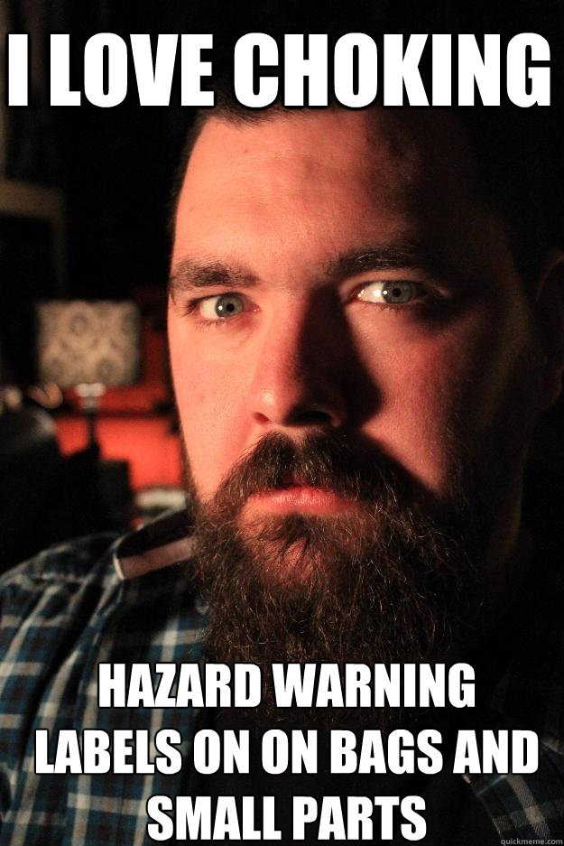 I LOVE CHOKING hazard warning labels on on bags and small parts - I LOVE CHOKING hazard warning labels on on bags and small parts  Dating Site Murderer