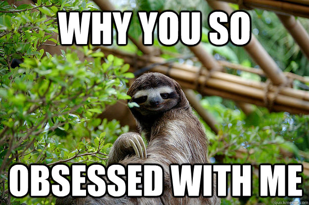 Why you so obsessed with me  Fabulous Sloth