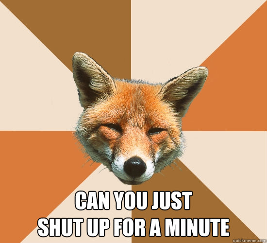  Can you just
Shut up for a minute  Condescending Fox