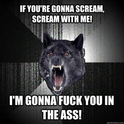 IF YOU'RE GONNA SCREAM, SCREAM WITH ME! I'M GONNA FUCK YOU IN THE ASS! - IF YOU'RE GONNA SCREAM, SCREAM WITH ME! I'M GONNA FUCK YOU IN THE ASS!  Insanity Wolf