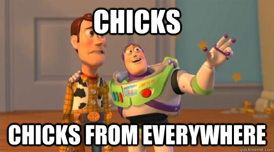 chicks chicks from everywhere  Buzz Glitter