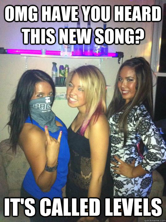 omg Have you heard this new song? It's called levels  RaveGirlProblems