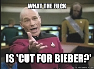 What the fuck is 'cut for bieber?'  Annoyed Picard
