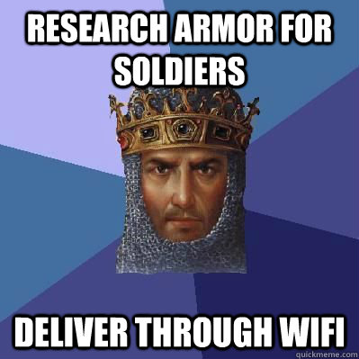 RESEARCH ARMOR FOR SOLDIERS DELIVER THROUGH WIFI  Good AOE2